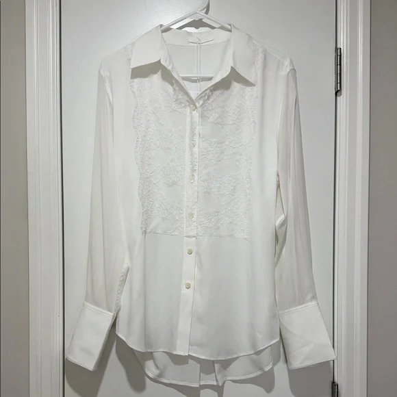 Helmut Lang White Lace Relaxed Shirt - Picture 2 of 8